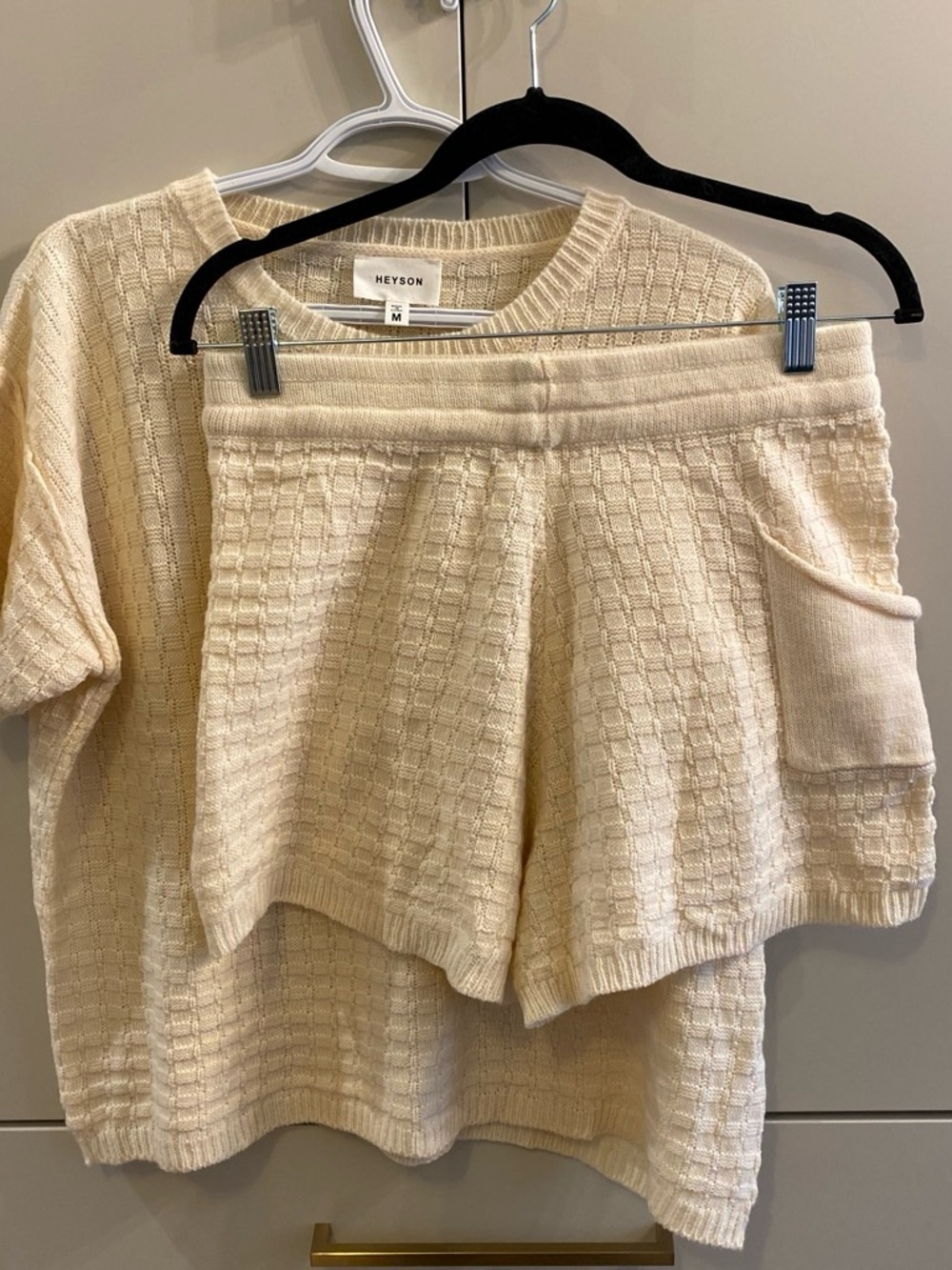 cream knit summer set